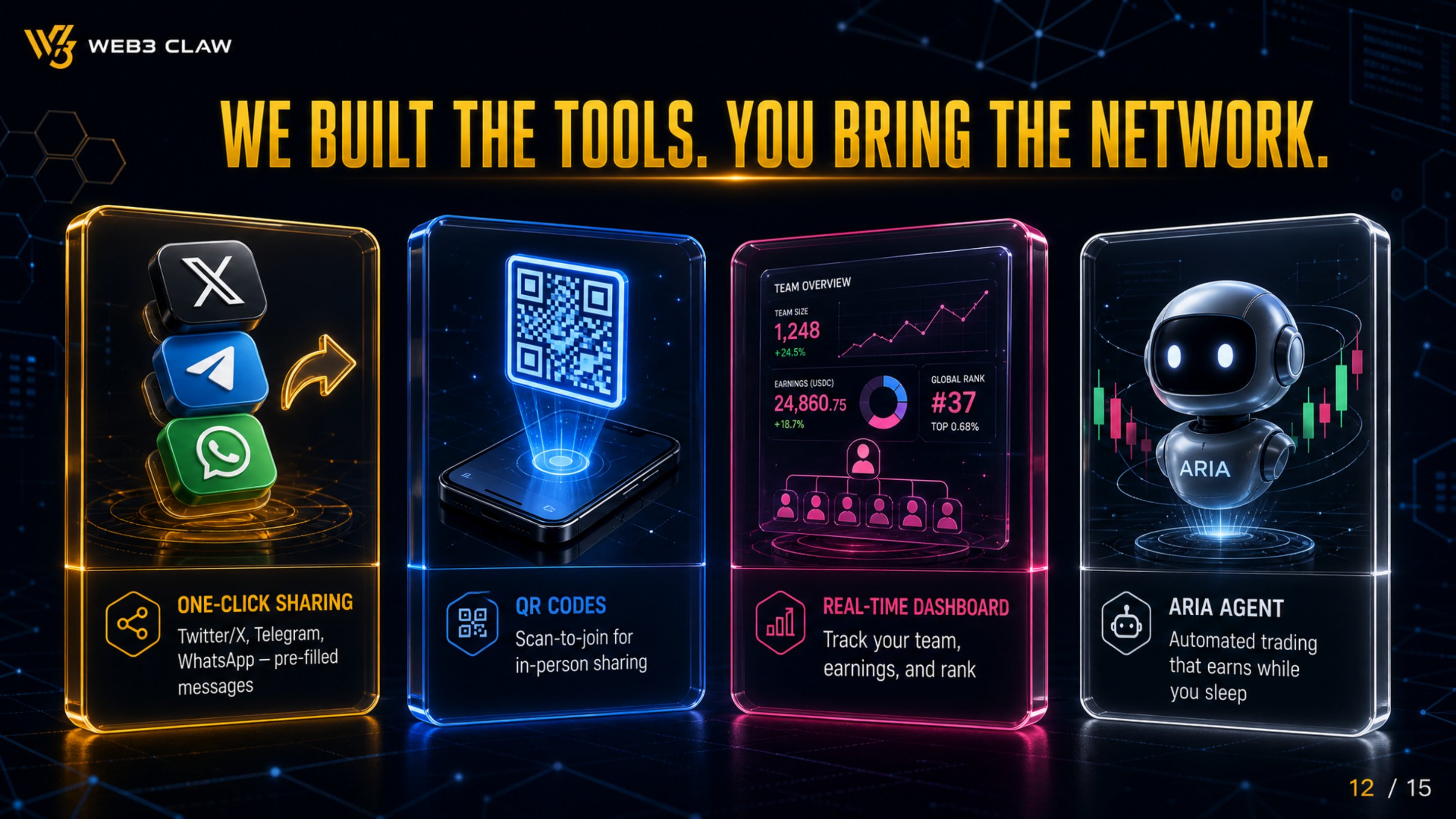 Slide 12 — We Built The Tools. You Bring The Network.
