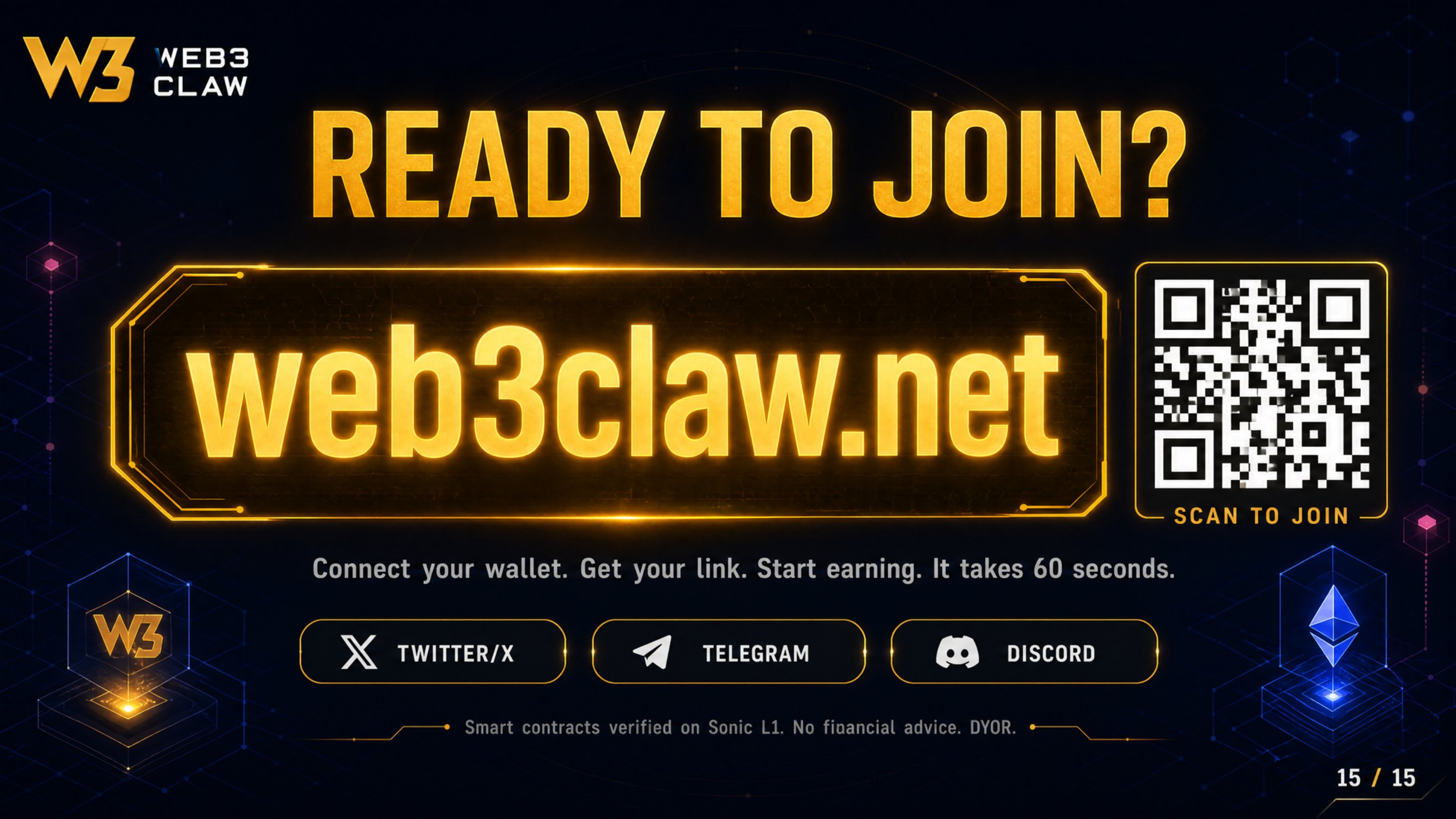Slide 15 — Ready To Join? web3claw.net